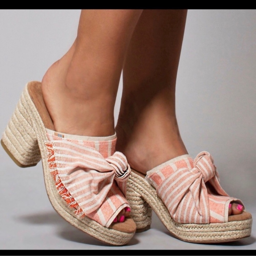 TOMS Junie Orange Cabana Stripes/Knot